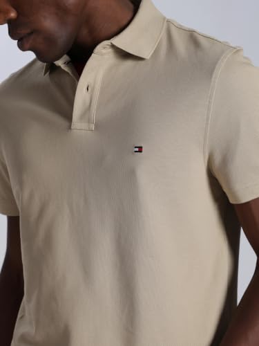 Image of Tommy Hilfiger Solid Regular Fit Cotton Polo T-Shirt