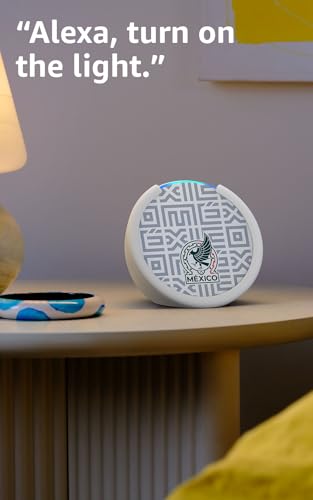 Image of Amazon Echo Pop (newest model) | Officially Licensed Mexico National Soccer Team Limited-Edition (White)