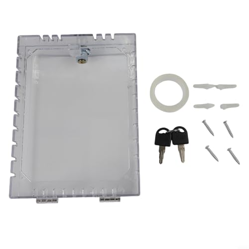 Cubierta de termostato con cerradura de llave para unidades montadas en la pared, diseño transparente que permite un monitoreo continuo y reduce el riesgo de mal ajuste