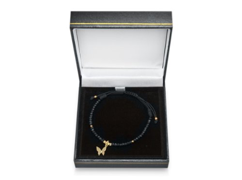 Carissima Gold Damen 9k (375) Gold Diamant Verstellbar Schwarz Spinel Armband