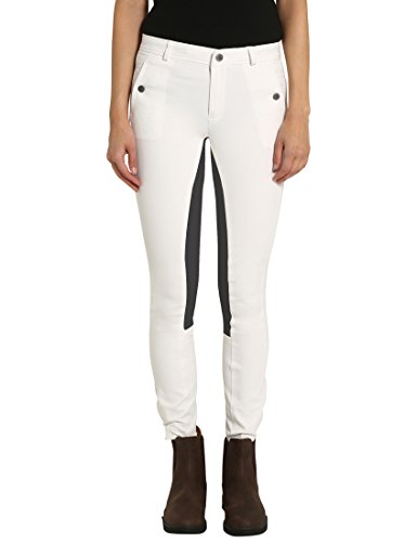 Ultrasport - Pantalones de hípica para Mujer (Parte Trasera Flexible) White/Anthracit Talla:Size...