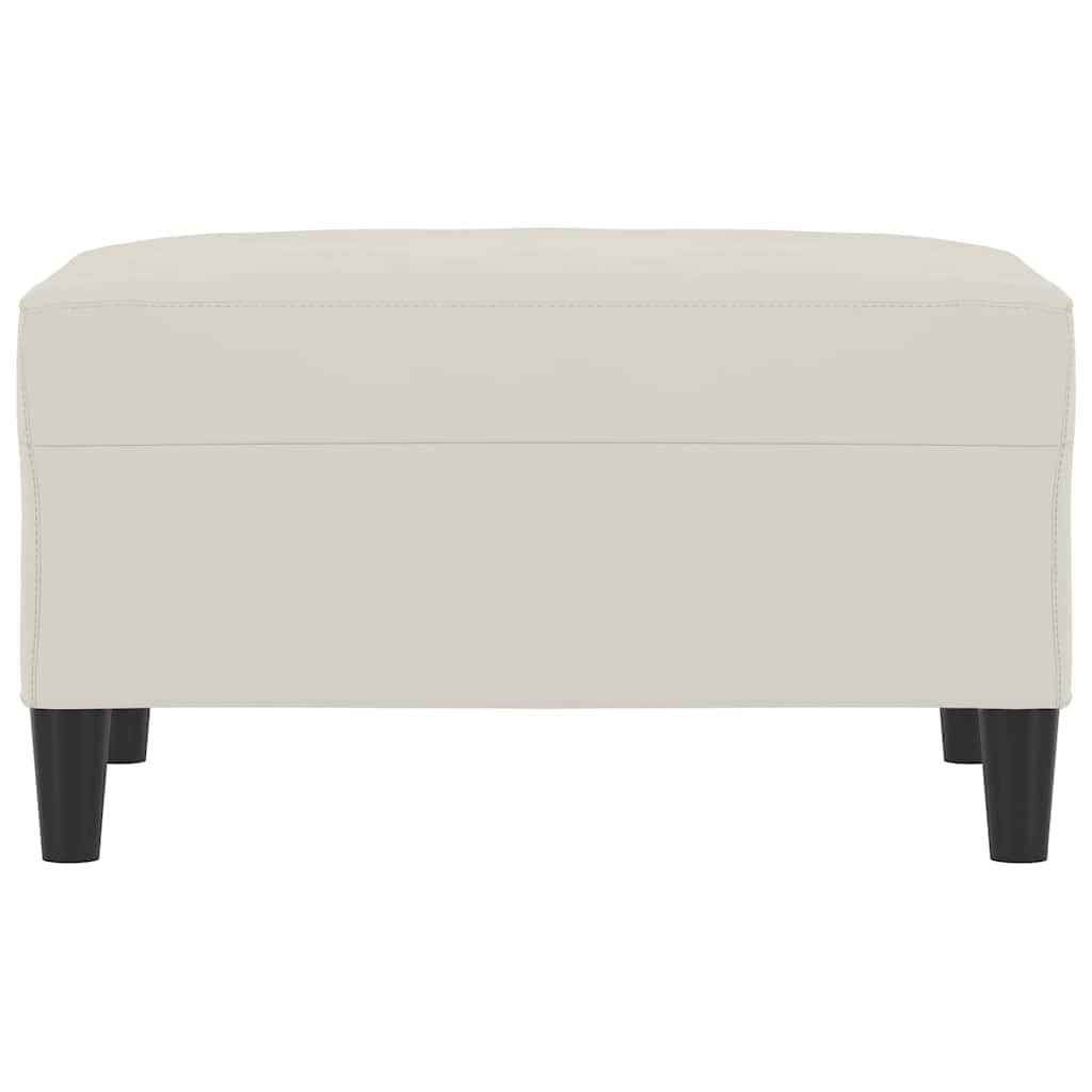 Tabouret rembourré en velours, crème, 70 x 55 x 41 cm