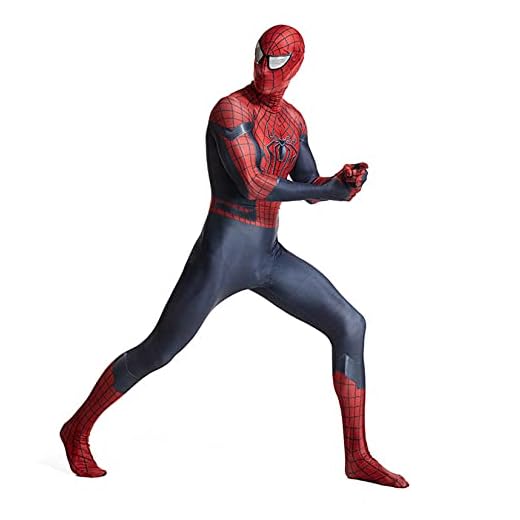 Trajes de Fiesta temática Cosplay Body Boy Girl Games Onesies Mono de superhéroe Adulto Carnaval Fiesta de Halloween Zentai Lycra Spiderman Disfraz,Red-Adult/L/160~175cm