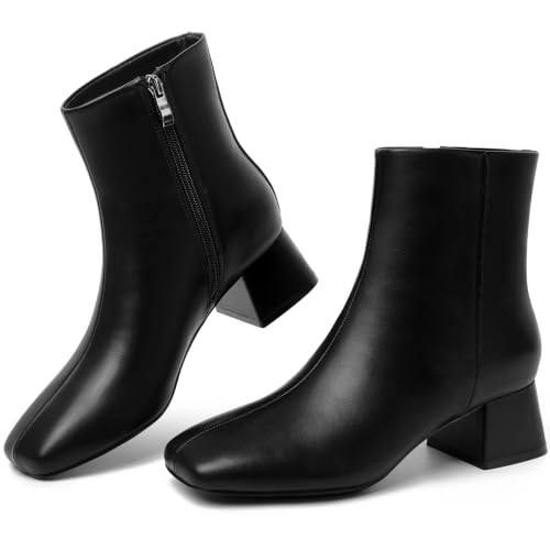 Image of Susanny High Heel Boots for Women,Womens Platform Boot Heels Sexy Round Toe Lace UP High Heels Mid Calf Boots