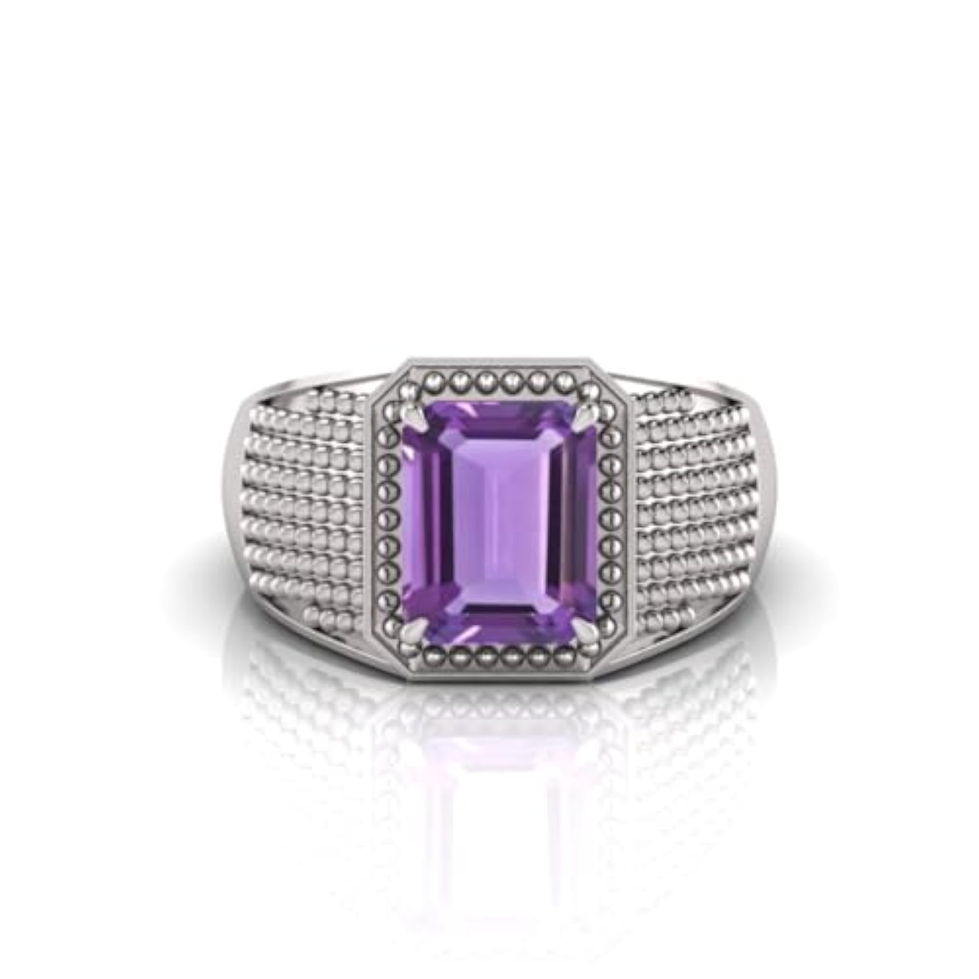 7.25 Ratti Amethyst Adjustable Ring, Lab Certified