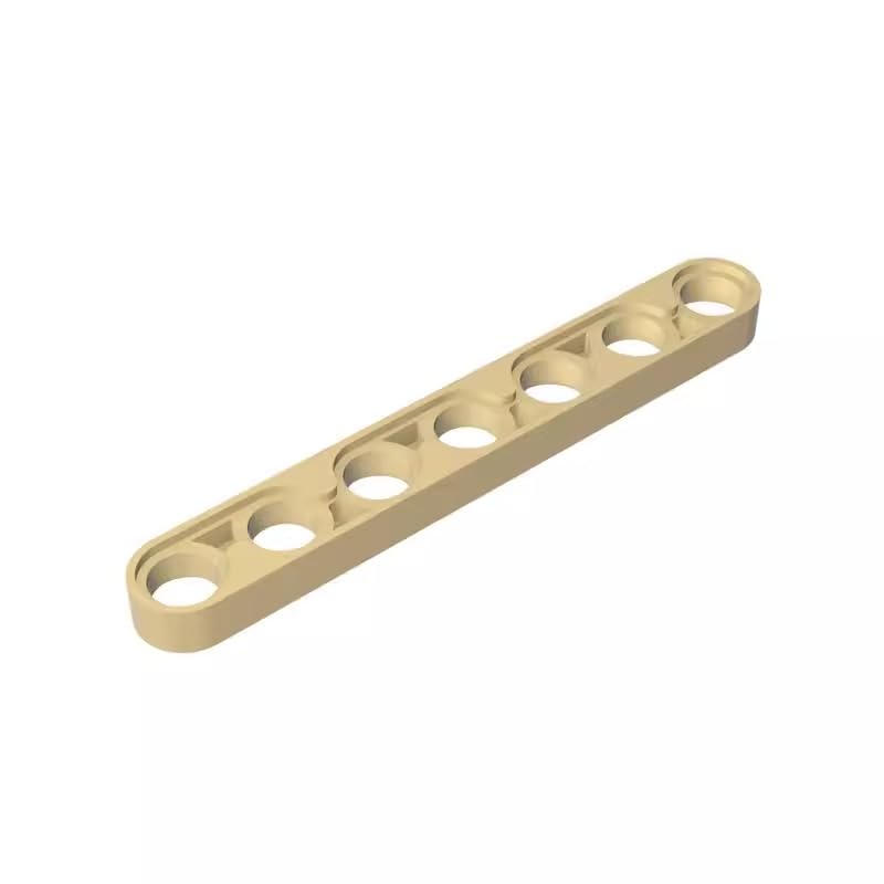 GDS-695 Compatible with LEGO 32065 Technic Beam 1x7 Thin, Tan, 50 PCS โ image 1