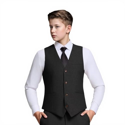 Boys Linen Suit Vest for Kids Casual Slim Fit Beach Wedding Waistcoat Teens Prom Party Dress Vests Toddler Tuxedo