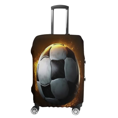 Housse de bagage football blanc taille S en polyester élastique
