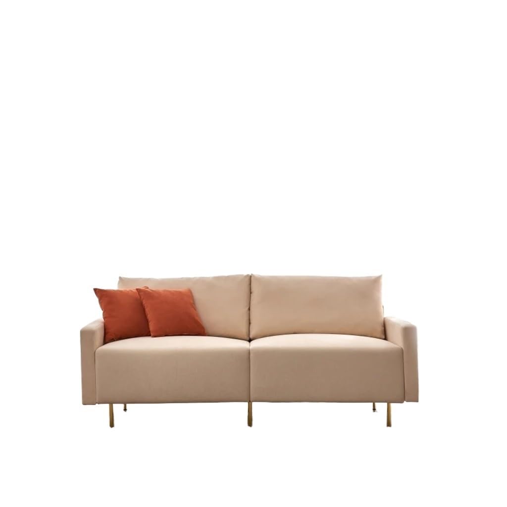 72 8 Linen Sofa Loveseat Furniture with Removable Tray and Adjustable Metal Legs Beige