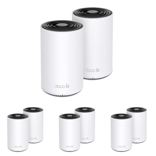 Image of TP-Link Deco XE70 Pro AXE4900 Tri-Band WiFi 6E Mesh WiFi System - 2.5G WAN /LAN Ports, 4.9 Gbps Wi-Fi 5,500 Sq. Ft Coverage, Connect up to 200 Devices, 6 GHz Band (Pack of 8)