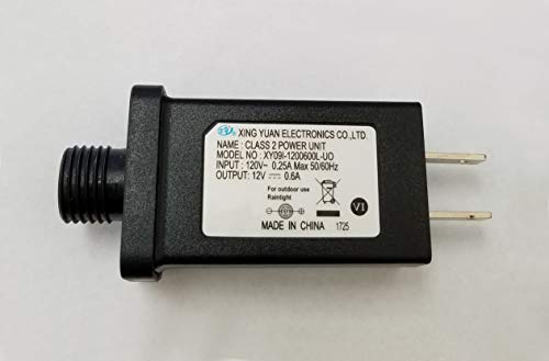 Replacement Yard Inflatable Adapter Power Supply Adaptor 12Vdc 0.6A 600mA 0.6Amp 12V UL or ETL Listed for Home Lawn Yard Garden Holiday Inflatable Decorations