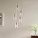 Linea di Liara Effimero 5-Light Cluster Pendant Lights Stairwell Lighting Large Chandelier Brushed Nickel Modern Chandelier Light Fixture Foyer Chandeliers Entryway High Ceiling Staircase Lights