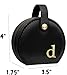 COLLECTIVE HOME - Travel Jewelry Case, Elegant Half-Moon Design with Gold Monogram, Detachable Handle, Personalized Accessory Organizer, Gift for Fashion-Forward Women and Teens, Black (d)