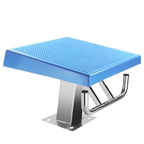Plataforma de buceo profesional, tabla de saltar de acero inoxidable resistente con capacidad de 600 libras e inclinación de 15° para piscinas de competición y parques acuáticos