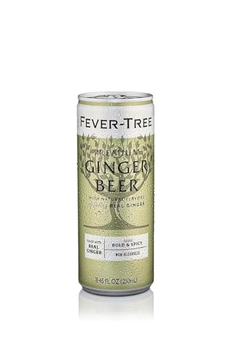 Fever-Tree Ginger Beer – Premium Mixer for Cocktails and Mocktails, 8.45 fl oz Cans, Pack of 4 – Naturally Sourced, Non-GMO