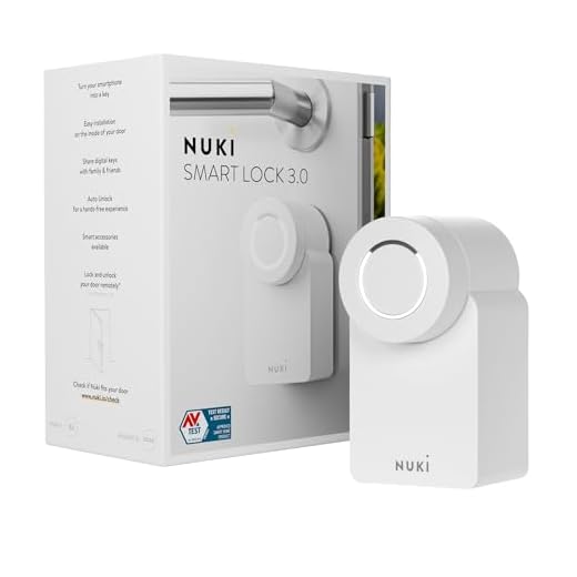 Nuki Smart Lock 3.0 Intelligentes Haustürschloss ohne Umwandlung Elektronikschloss Rückstellbar Digitales Schloss mit automatischer Verriegelung weiß