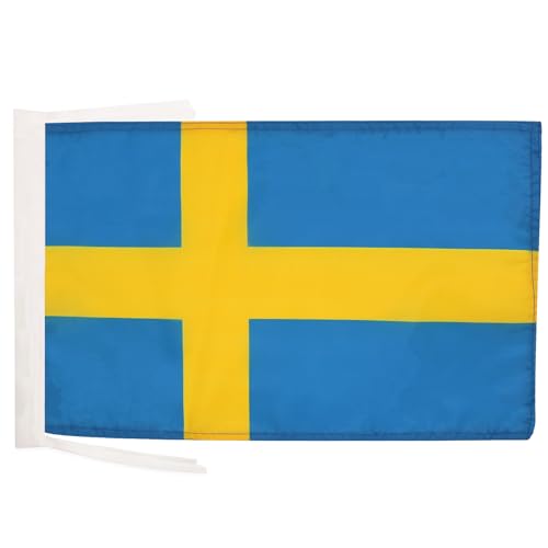 AZ FLAG - Flagge Schweden - 45x30 cm Mit Kordel - Schwedische Fahne 30 x 45 Cm - Flaggen