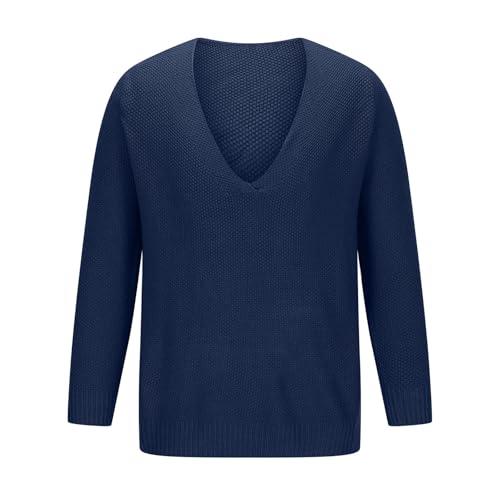 Cambkatl Men's V Neck Sweater, Fashion Solid Color Casual Long Sleeve Pullover Knit Sweaters Thermal Tops3