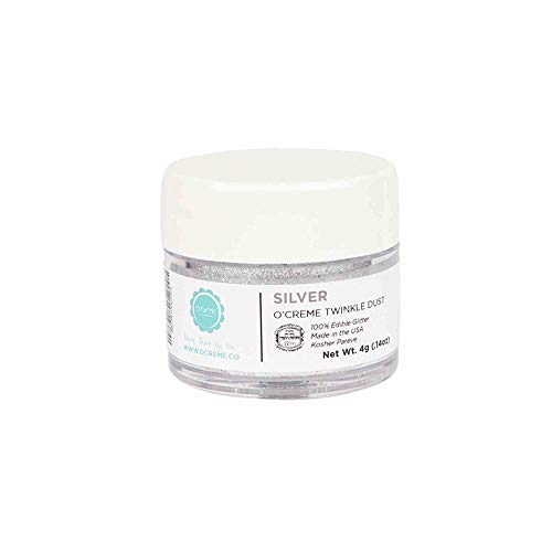 O'Creme Food-Grade Edible Twinkle Dust, 4 Grams Silver
