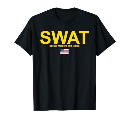 SWAT Team Police Special Force Tactical Unit Officer US Flag T-Shirt
