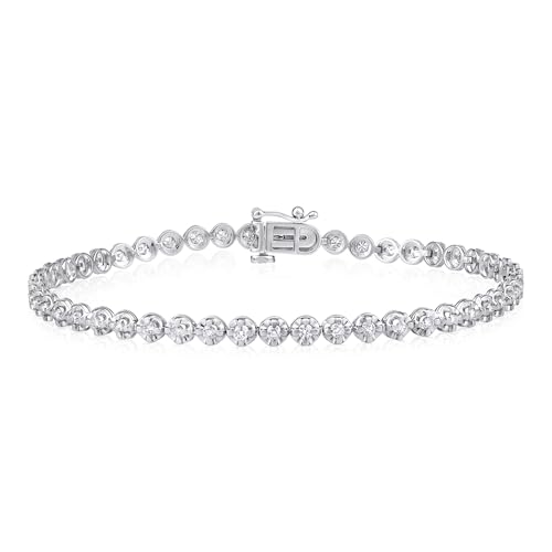 Beverly Hills Jewelers 1 Carat Lab Grown Diamond Tennis Bracelet