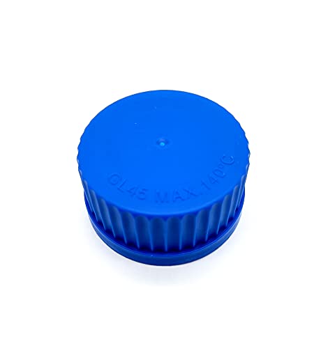 Pastein Blue GL45 Polypropylene Screw Cap with Internal Molded Seal Ring for Lab Prex Media Bottles (Case of 12)