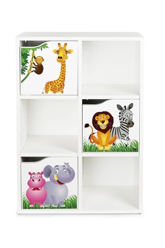 Leomark Estantería de Madera con 3 Puertas