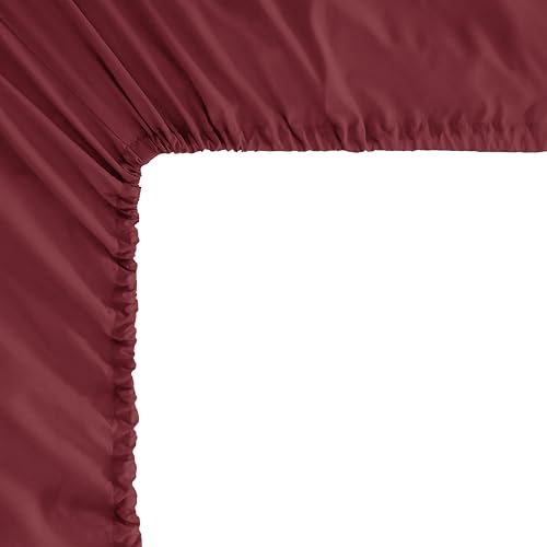 Image of Mocassi King Sheet Set - Luxury Hotel 1800 Premier Bedding Sheets & Pillowcases - Ultra Soft Breathable & Cooling Bed Sheets - Deep Pocket - Wrinkle Resistant - 6 Piece Set - King, Burgundy