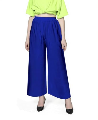 Image of Pranjal Women's Premium Regular Fit Rayon Palazzo - Free Size, Fits Up to 2XL, Stylish & Comfortable (Plazo P)