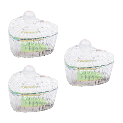 3 copas de cristal transparentes para arte de uñas miniatura 1