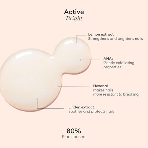 Manucurist Active Bright All in One Nail Perfector: Brightening Treatment Polish & Care - No Lamp - Vegan & Made in France - White Nail Polish - Nail Whitener & Brightener - Nail Strengthener