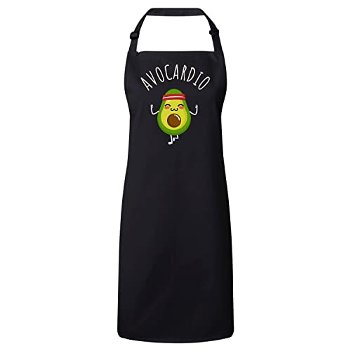 Tablier noir Avocardio en coton premium pour cuisine et humour de chef