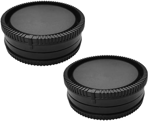 Tapa Corporal + Tapa Trasera para Lente para Cámaras Sony E-Mount Alpha A6600, A6400, A6300, A6100, A6000, ZV-E1, ZV-E10, A7, A7II, A7III, A7IV, A7SIII, A7RII, A7RIV, A7RV, A7C, A9 (2 unidades)