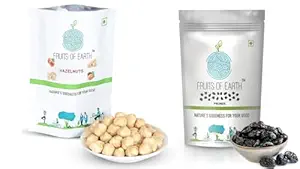 Combo-500g, Natural sun Dried Prunes, 250g & Premium Jambo Hazelnut kernels, 250g, Dry Fruit & Nuts, Add in your Healthy Recipes