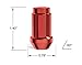 20pcs Red Spline Drive Lug Nuts - 12x1.5 Threads - 1.4 inch Length - Cone Seat - Includes Socket Key Tool - Compatible with Acura Chevy Honda Lexus Mazda Scion Toyota Hyundai Tuner