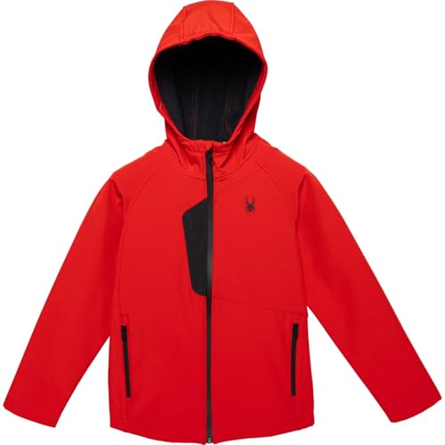 Image of Spyder Boys Softshell Jacket - Cozy Insulated Fleece Lined Softshell Winter Coat Hooded Windbreaker Jacket for Boys