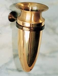 Crypt/Mausoleum/Niche Bronze Metal Flower Vase - 5 in Standard Epoxy Mount Disc Base Ring Support