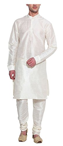 Kurta de mezcla de seda para hombre traje churidar beige ideal para regalo de bodas