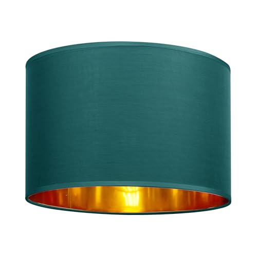 GIGGI Fabric Lamp Shades with Golden Inner, 8" Green Light Shade Ceiling...