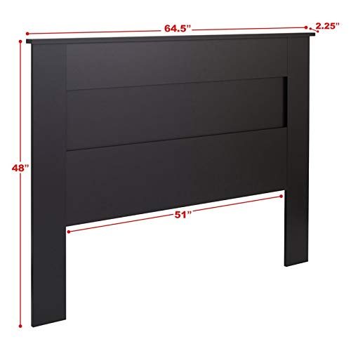 Pemberly Row Traditional Queen Flat Panel Headboard In Black #TOP2