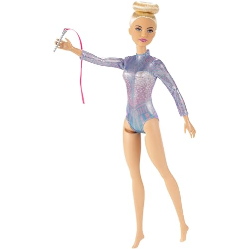 Barbie Métiers de Rêve Coffret poupée Gymnaste Blonde en Justaucorps Accessoires Inclus Jouet pour Enfant GTN65 - vue 3