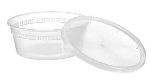 Basix [48 Count 8 Oz Combo] Disposable Plastic Deli Food Storage Containers With Plastic Lids, Leakproof, Great For Meal Prep, Picnic, Take Out, Traveling, Fruits, Snack, Or Liquids #TOP5