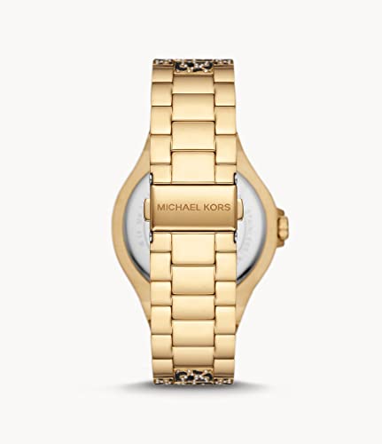 Michael Kors Lennox Watch for Women, Gold Tone Quartz Three Hand Movement with Stainless Steel Strap