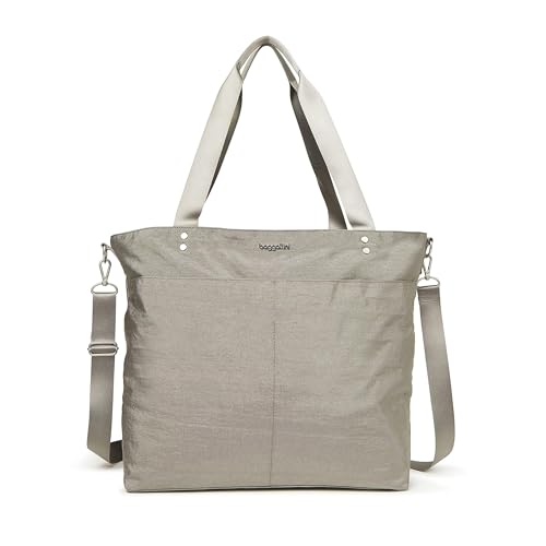 Large Carryall Tote Bag for Women - Lightweight Nylon Zipper Top Weekender Travel Beach Bag Personal Item w/Luggage Sleeve