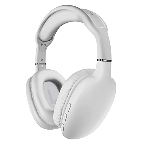HyperGear Over-Ear Headphones - Wireless Bluetooth Headphones with Noise Isolation, Built-in Mic, Soft Memory Foam Cups for All-Day Comfort, White