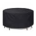 Pokrowce na Meble Ogrodowe, Wodoodporna Osłona Przeciwpyłowa，czarna Tkanina oxford，okrągły Pokrowiec Ogrodowy ，Anty-UV，konfigurowalny AGLZWY (Color : Black, Size : 180x90cm)