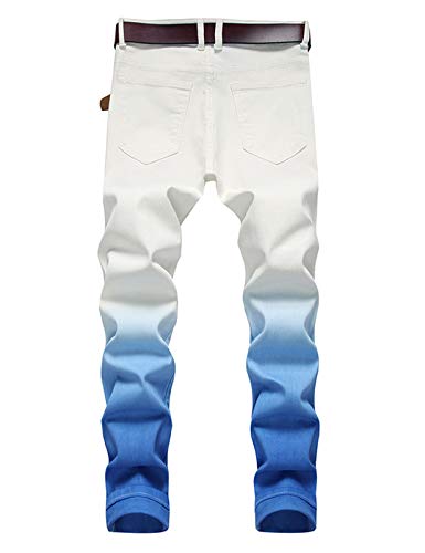 Men's Gradient Color Stretch Dnim Jeans2