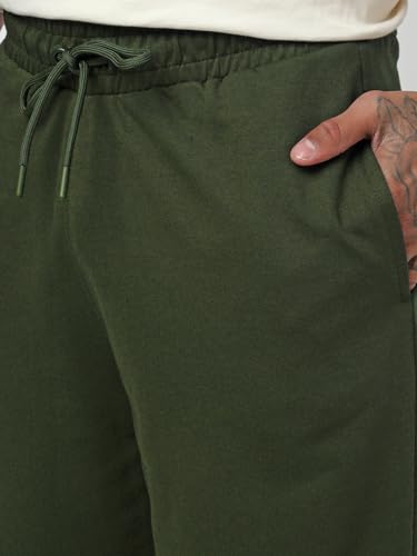 Image of Bewakoof Men's Solid Oversized Fit Cotton Terry Shorts