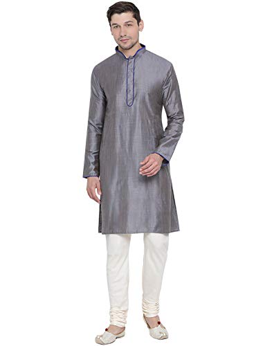 Image of VASTRAMAY Men's Beige Cotton Kurta and Pyjama Set