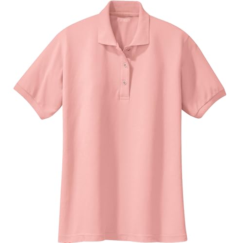 Joe's USA Ladies Short Sleeve Polo Shirt-L-Light Pink